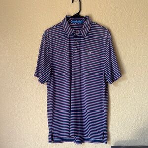 Men's Striped Polo Shirt - Blue and Pink